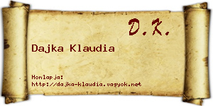 Dajka Klaudia névjegykártya